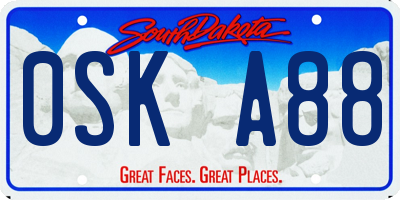 SD license plate 0SKA88