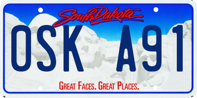 SD license plate 0SKA91