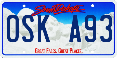 SD license plate 0SKA93