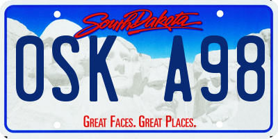 SD license plate 0SKA98