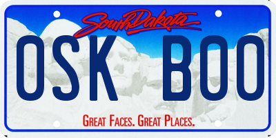 SD license plate 0SKB00