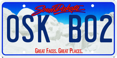 SD license plate 0SKB02