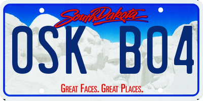 SD license plate 0SKB04