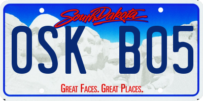 SD license plate 0SKB05