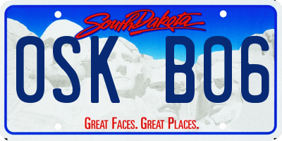 SD license plate 0SKB06