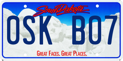 SD license plate 0SKB07