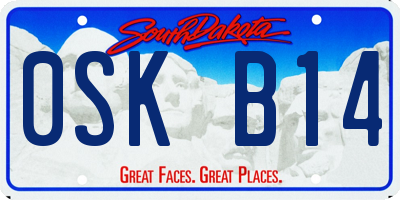 SD license plate 0SKB14