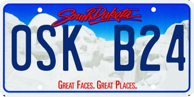 SD license plate 0SKB24