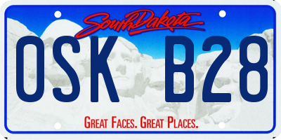 SD license plate 0SKB28