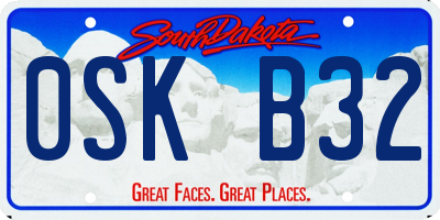 SD license plate 0SKB32