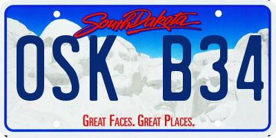 SD license plate 0SKB34