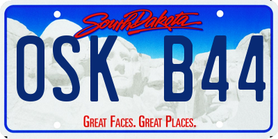 SD license plate 0SKB44