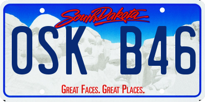 SD license plate 0SKB46