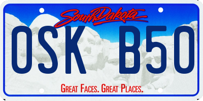SD license plate 0SKB50