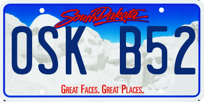 SD license plate 0SKB52