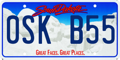 SD license plate 0SKB55