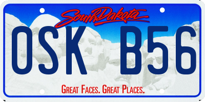 SD license plate 0SKB56