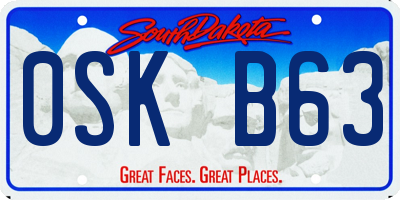 SD license plate 0SKB63