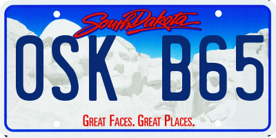 SD license plate 0SKB65