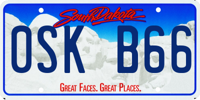 SD license plate 0SKB66