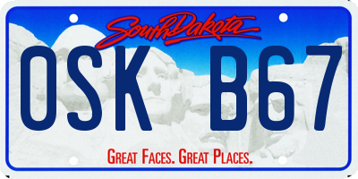 SD license plate 0SKB67
