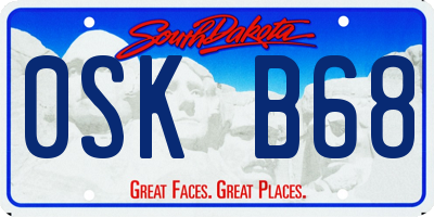 SD license plate 0SKB68