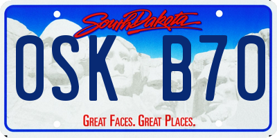 SD license plate 0SKB70