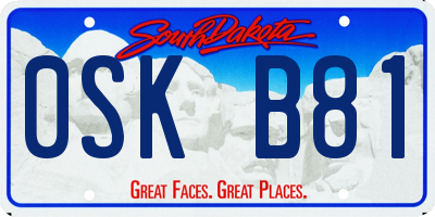 SD license plate 0SKB81