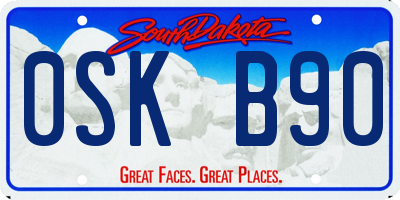 SD license plate 0SKB90