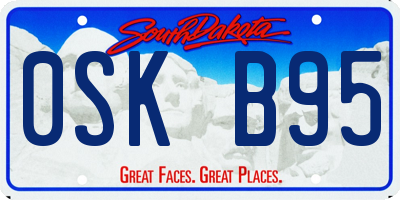 SD license plate 0SKB95