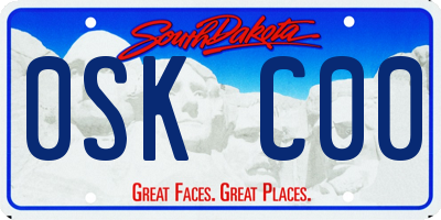 SD license plate 0SKC00