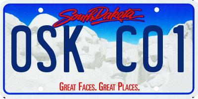 SD license plate 0SKC01