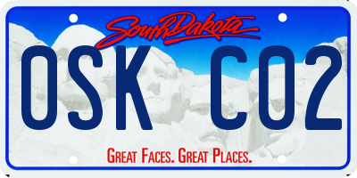 SD license plate 0SKC02
