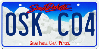 SD license plate 0SKC04