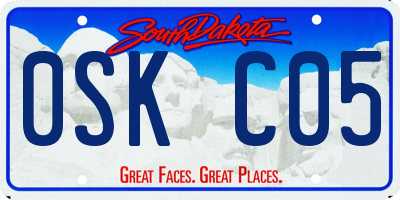SD license plate 0SKC05