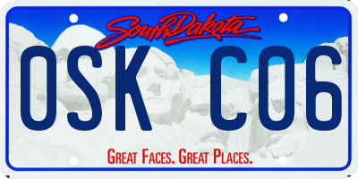 SD license plate 0SKC06