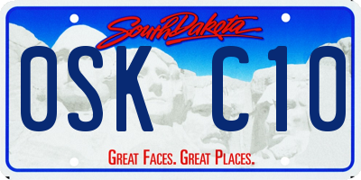 SD license plate 0SKC10