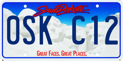 SD license plate 0SKC12