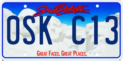 SD license plate 0SKC13