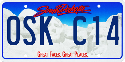 SD license plate 0SKC14