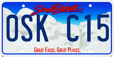 SD license plate 0SKC15