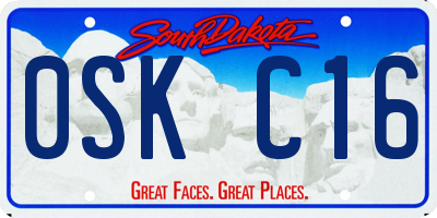 SD license plate 0SKC16
