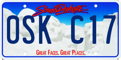 SD license plate 0SKC17