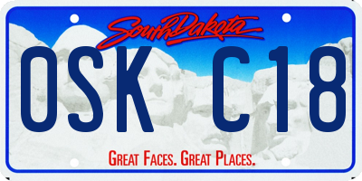 SD license plate 0SKC18