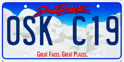 SD license plate 0SKC19