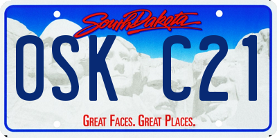 SD license plate 0SKC21