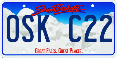 SD license plate 0SKC22