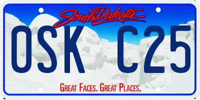 SD license plate 0SKC25
