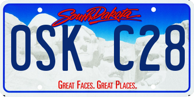 SD license plate 0SKC28