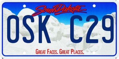 SD license plate 0SKC29